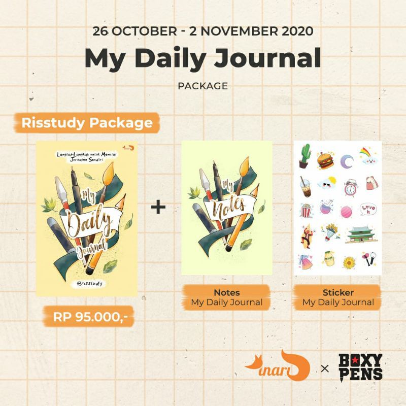

MY DAILY JOURNAL + DOODLE FOR YOUR JOURNAL — BONUS: NOTES + STIKER + HOBONUCHI STENCIL PAPER