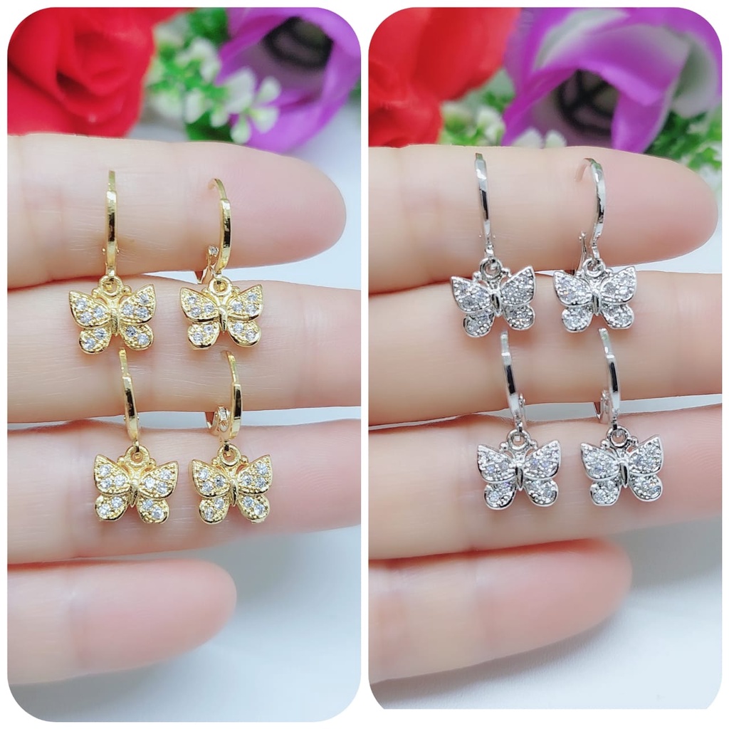 Anting xupng permata full lapis emas perhiasan fashion 0340-0342