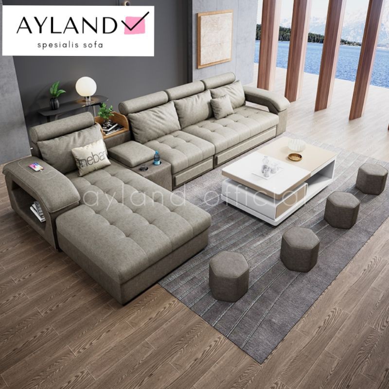 Sopa Minimalis Modern Ruang Tamu Leter L Fullset