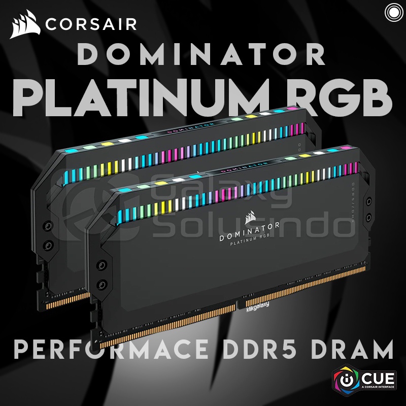 Corsair Dominator PLATINUM RGB 32GB (2 x 16GB) DDR5 5600MHz - Black CMT32GX5M2B5600C36 Memory RAM