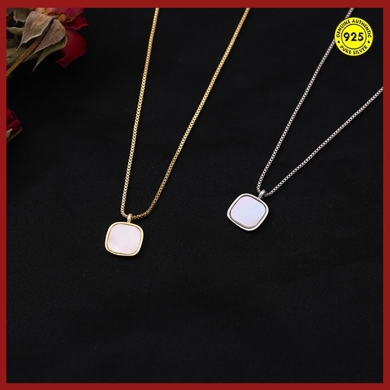 S925 Silver Necklace 18K Gold Female Korean Style