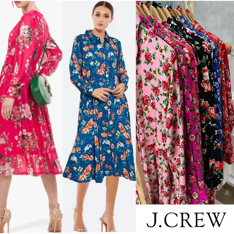 Jcr*w flora series longsleeved shirt dress