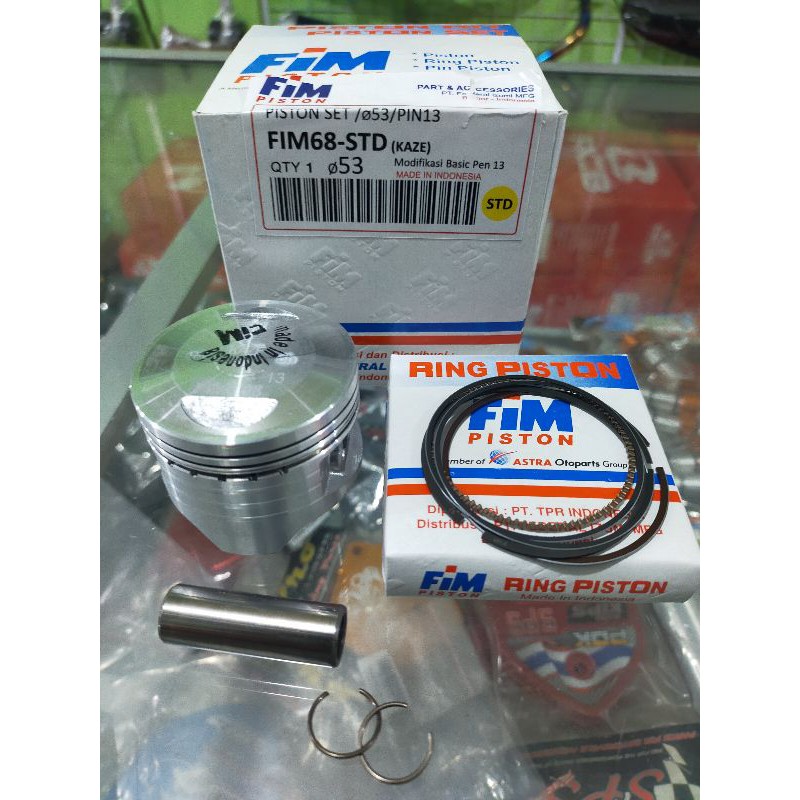 PISTON SEHER KIT SET FIM 68 UKURAN 53 53,5 54 54,5 55 PIN PEN 13 KAZE JUPITER Z VEGA R CRYPTON
