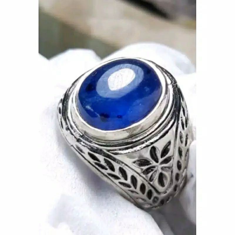 Batu cincin blue safir garansi batu asli 100%