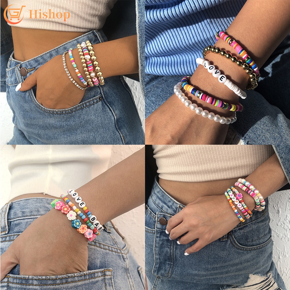 Set Perhiasan Gelang Rantai Manik-Manik Kristal Dengan Liontin Kupu-Kupu Gaya Bohemia Untuk Wanita