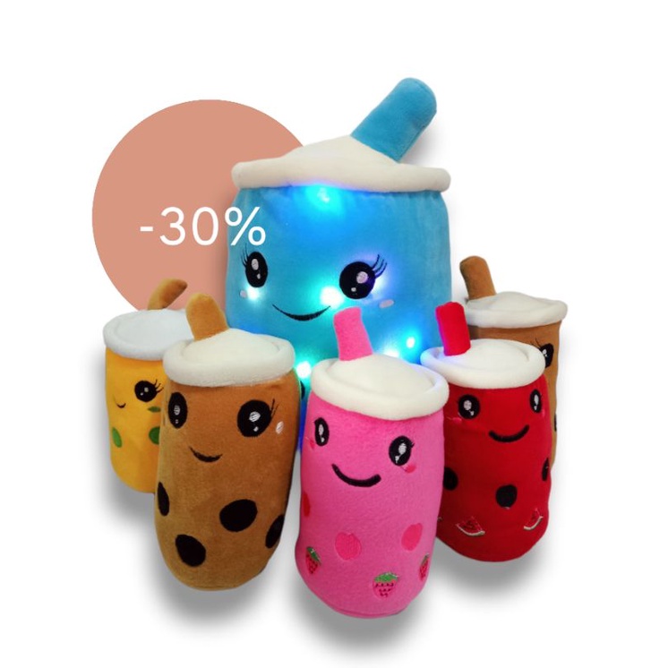 PROMO BONEKA BOBA LUCU MILK TEA JUMBO LED BERANAK 5PCS