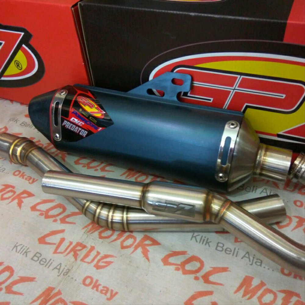 KNALPOT RACING GP7 CNC PREDATOR ORIGINAL ASLI KLX 150 L S bac 74