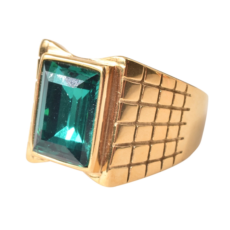 Cincin Batu Permata Warna Emas Untuk Pria