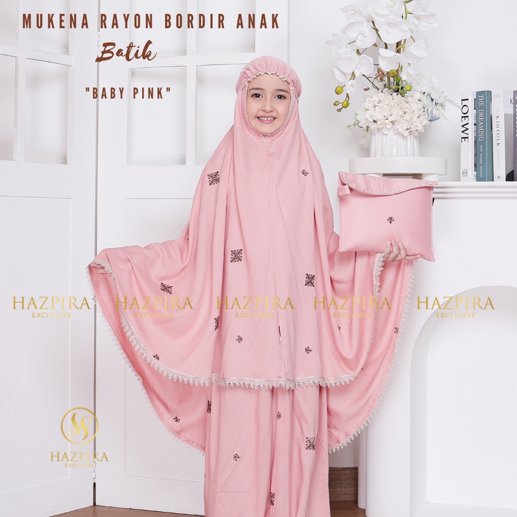 MUKENA ANAK BORDIR BATIK KAIN RAYON UMUR 5-15 TAHUN