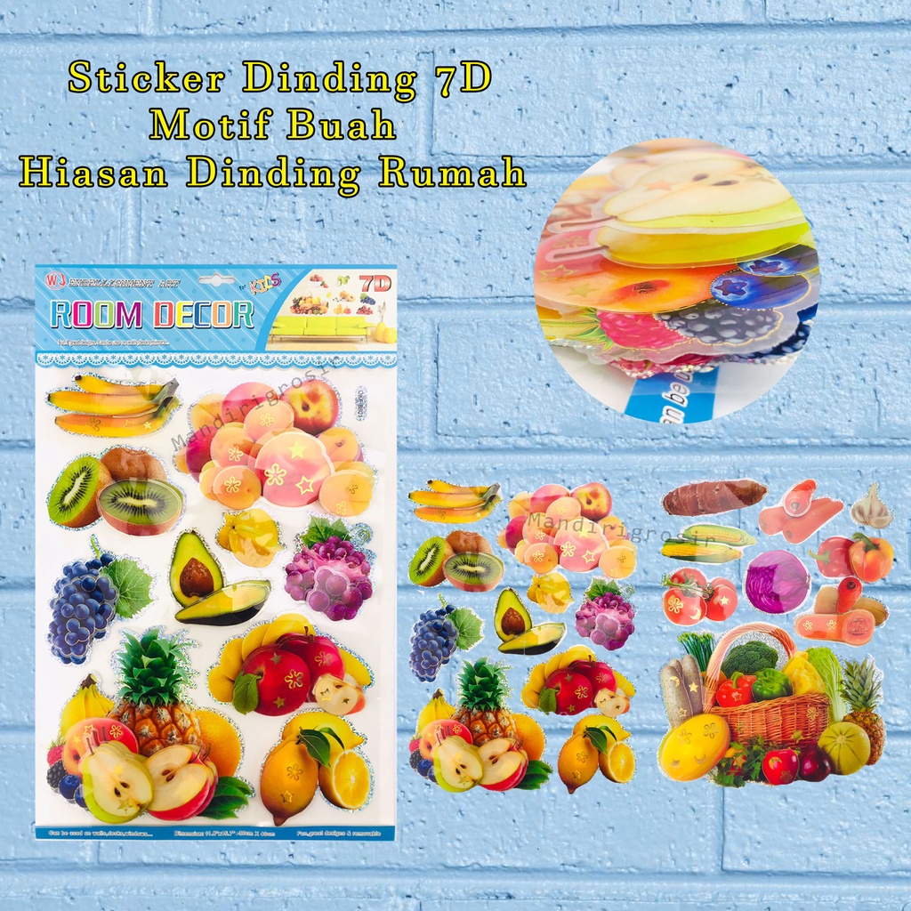 Sticker * Sticker Dinding 7D *Room Decor *Hiasan dinding Rumah *Sticker Buah