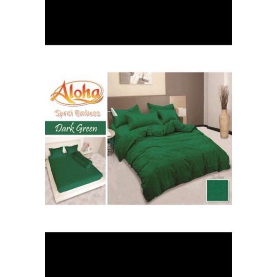 Bedcover set aloha dark green king 180x200