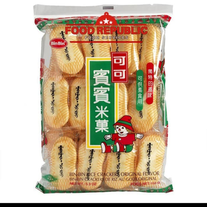 

Bin-bin Rice Crackers Seaweed dan Original Flavour 150