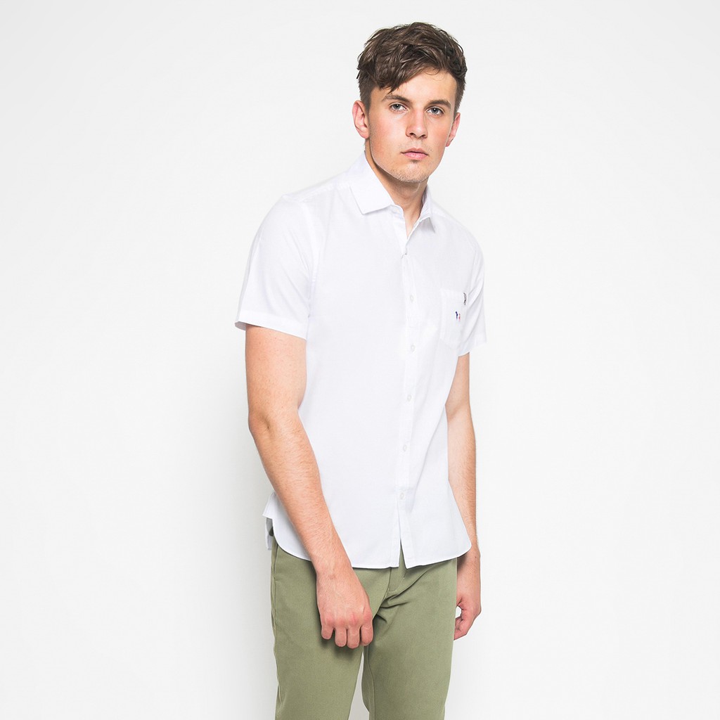 MON AKITA - Itsuki Men Shirt White - Kemeja Lengan Pendek Putih Pria