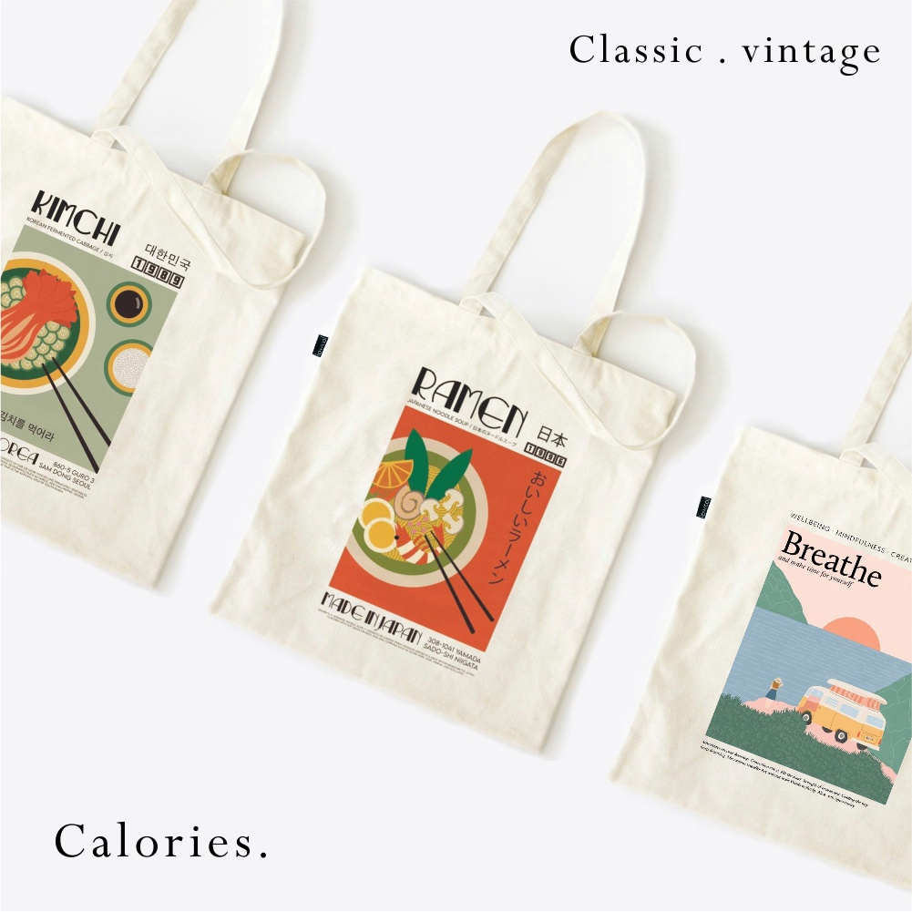 Calories Totebag minimalist youth Classic Minialis Simple Vintage Street Wear motif youth youth #tom