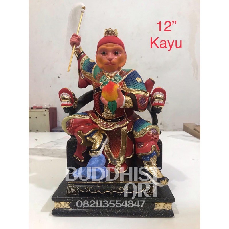 patung dewa sun go kong tai sing kong sun wo kong kera sakti 12 inch kayu