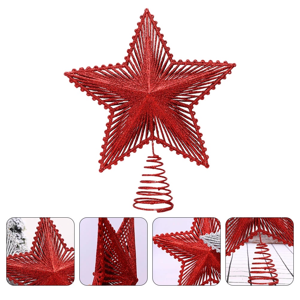 [Christmas Products] Christmas Tree Top Star Christmas Tree Sparkling Topper Decoration