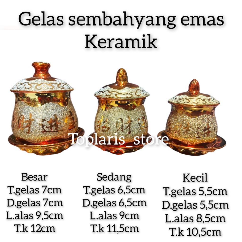 Gelas Sembahyang Emas Keramik New 022
