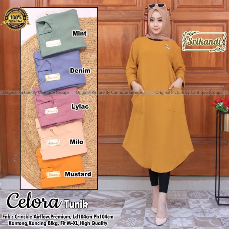 celora tunik polos by srikandi