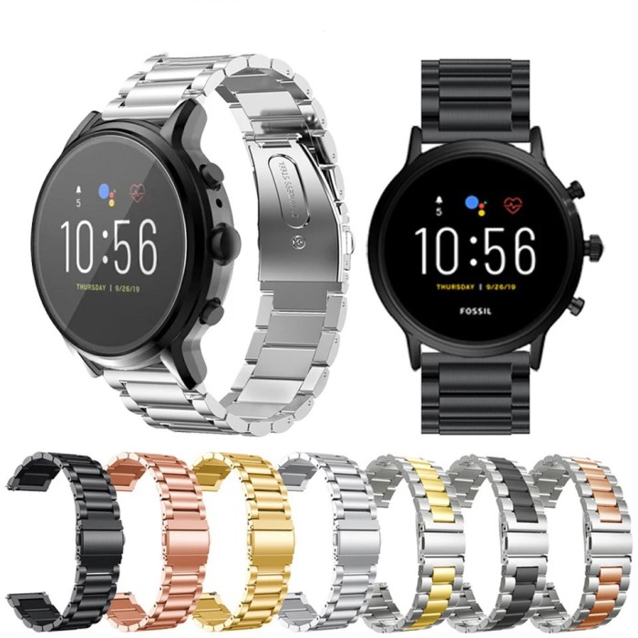 STRAP JAM TANGAN SMARTWATCH FOSSIL Q EXPLORIST GEN 4 STAINLESS 22mm
