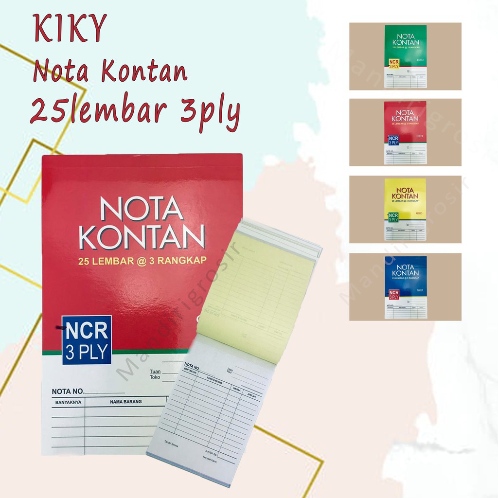 Nota Kontan *Kiky * Nota Kecil * 25lembar 3ply