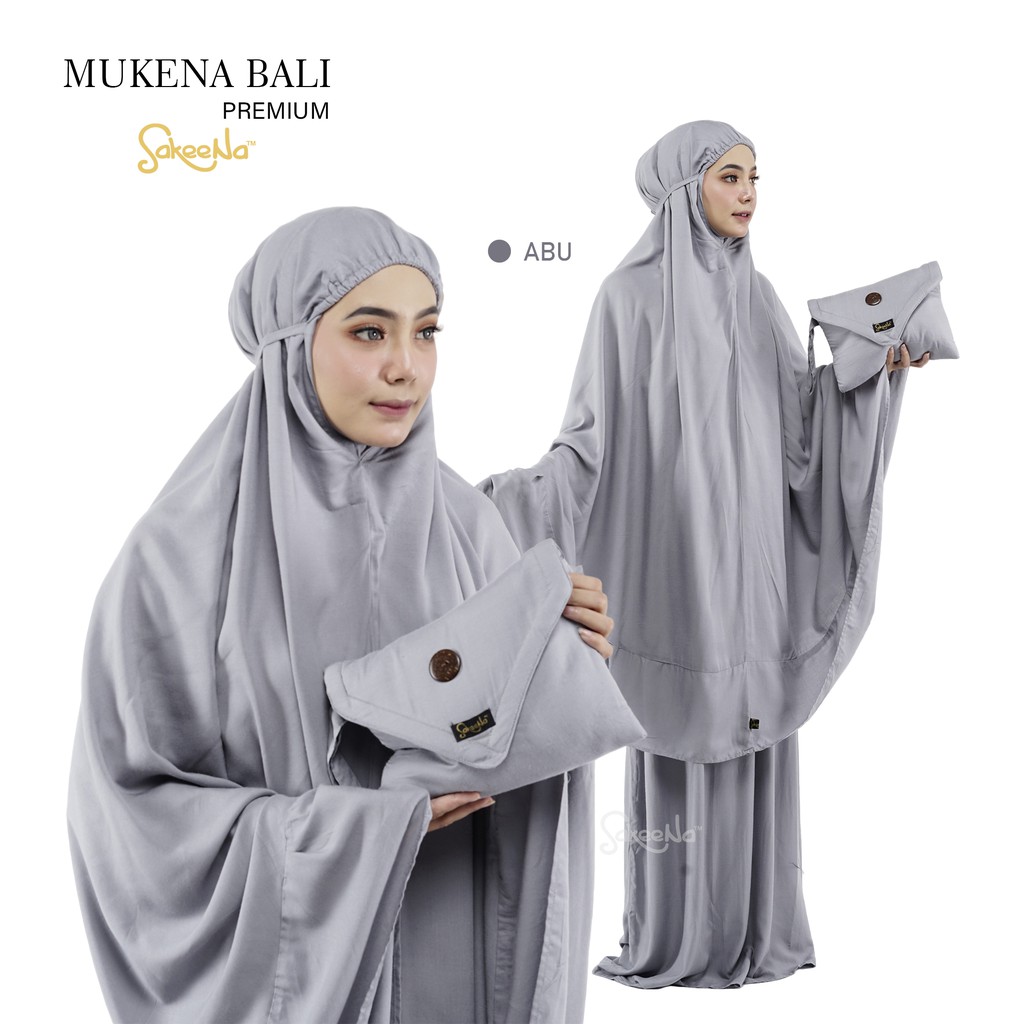 mukena bali sakeena dewasa polos katun rayon jumbo