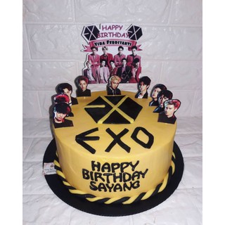  Kue  ulang  tahun  exo cake ultah boyband korea  exol Shopee 