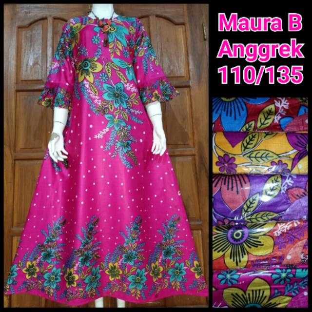MAURA - motif bunga anggrek daster busui kekinian lengan panjang 7/8 payung adem murah