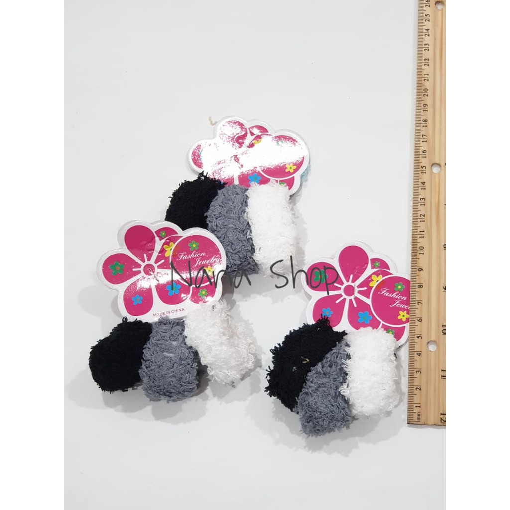 KARET DONAT SET 3 KAPAS WARNA/KUNCIR RAMBUT/IKAT RAMBUT/HAIRBAND-3