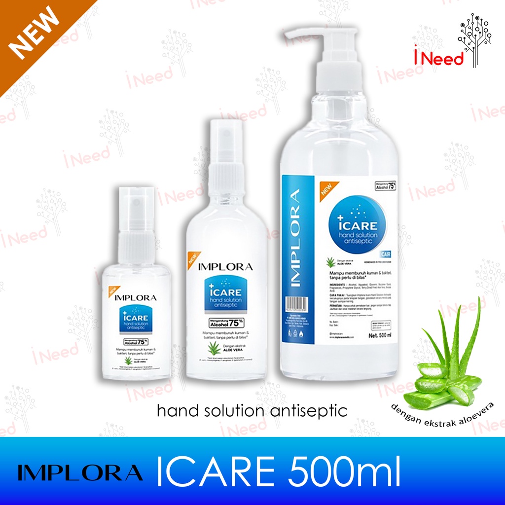 (INEED) Implora iCare Hand Solution Antiseptic Cair 500 ml