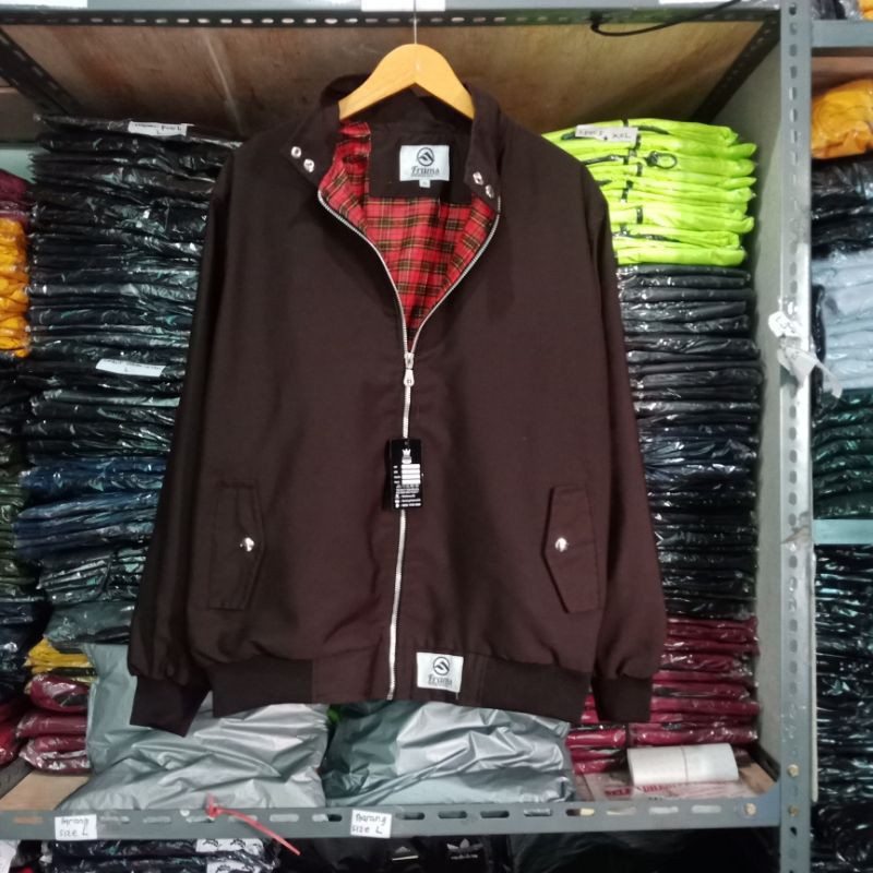 HARINGTONE JAKET PRIA TERLARIS - OFFICE HARINGTON ORI TERMURAH-Coklat