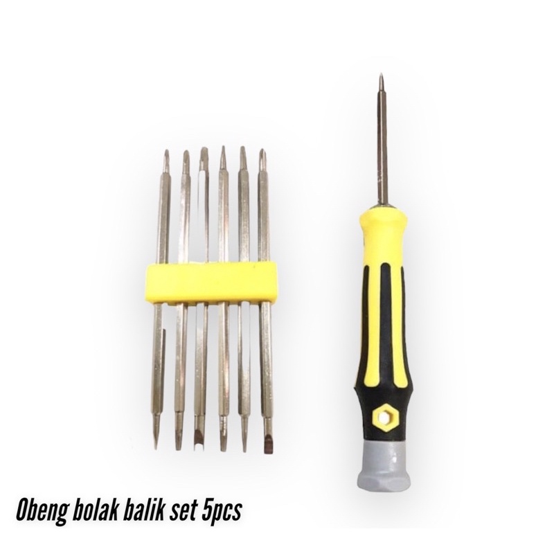 Obeng bolak balik plus minus set 6pcs merk Freed