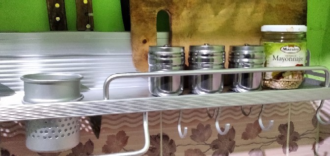Spice Jar Tempat Bumbu Dapur Stainless Anti Karat Tutup Putar 3 In 1 Garam Gula Merica