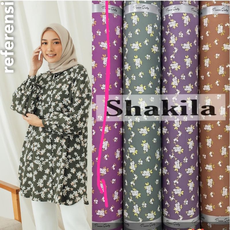 Kain Shakila Premium Motif Yasmira harga setengah meter