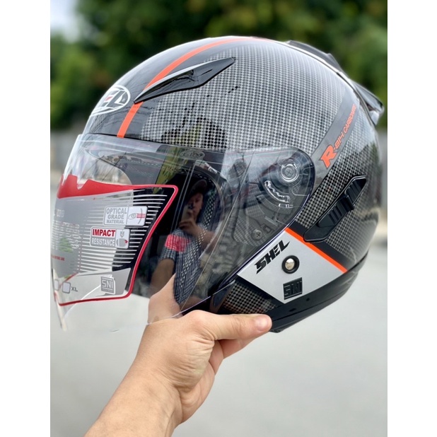 Helm Half Face Double Visor Shell Rover Sni