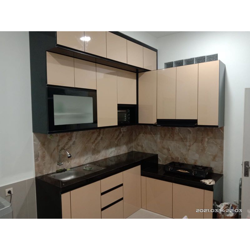 kitchen set minimalis mini bar bahan hpl