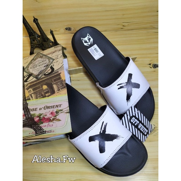 Sandal Slide Gen X Hitam / Sendal Slop X Black / Sandal Vans Offwhite Distro