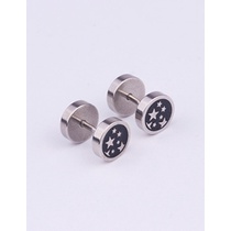 LRC Anting Tusuk Fashion Stainless Steel Pierced Dumbbell Earrings (1pcs) V49039