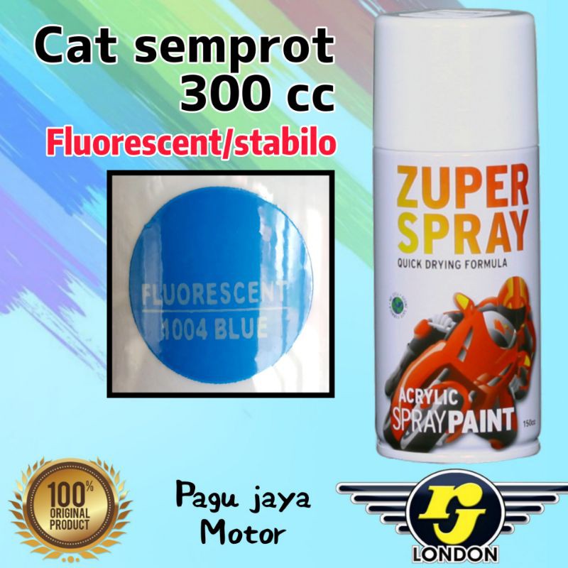 rj london 300cc fluorescent blue biru stabilo zuper spray cat semprot pilox pilok spray paint