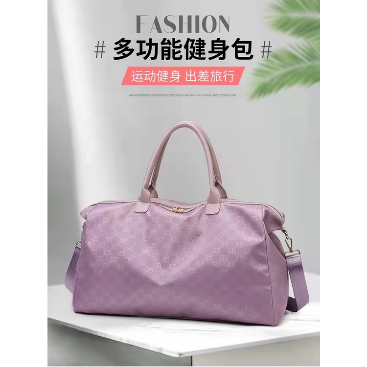 BJ60035 - BLACK/GRAY/KHAKI/PINK/PURPLE/REDWINE - TAS GYM TRAVEL BAG DUFFELL BAG NYLON KOPER TAS BEPERGIAN WANITA FASHION IMPORT MODIS ELEGAN TERMURAH TERLARIS TERBARU BAGSTORE JAKARTA TAS BATAM ZC0035 MIRIP CR7861