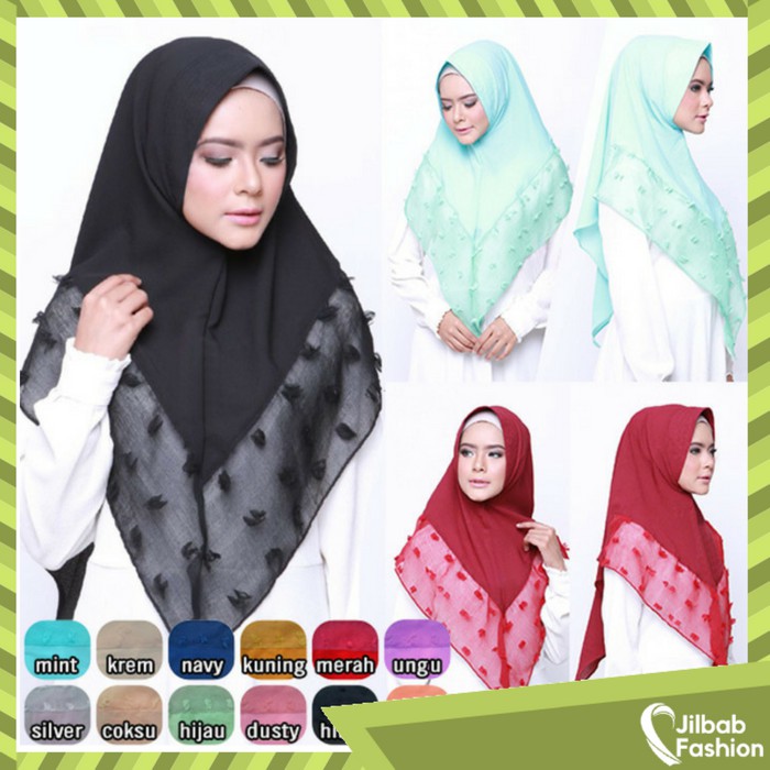 Aksesoris Wanita Penutup Kepala JIlbab Khimar Ruby Crepe HIjab Instan