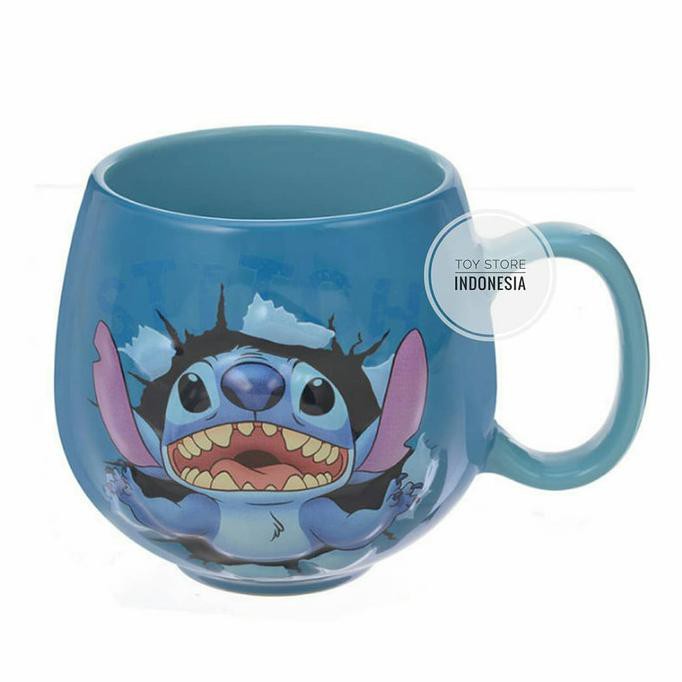 ORIGINAL DISNEY STITCH EXPERIMENT MUG BLUE GELAS CANGKIR BESAR