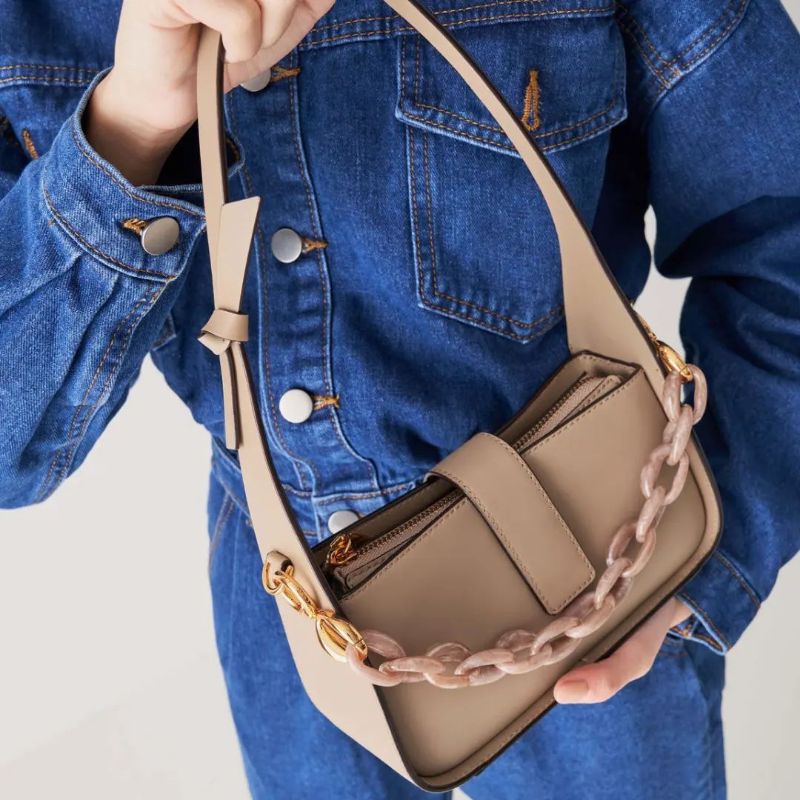 CK Leather Chain-Link Bag