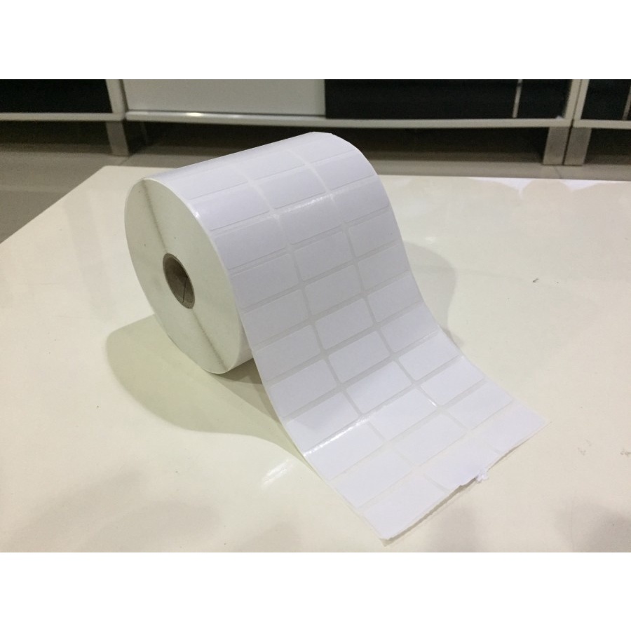 LABEL BARCODE SEMICOATED 33x15 MM 3 LINE ISI 10,000 PCS LABEL STICKER BARANG TO PRINTER POSTEK