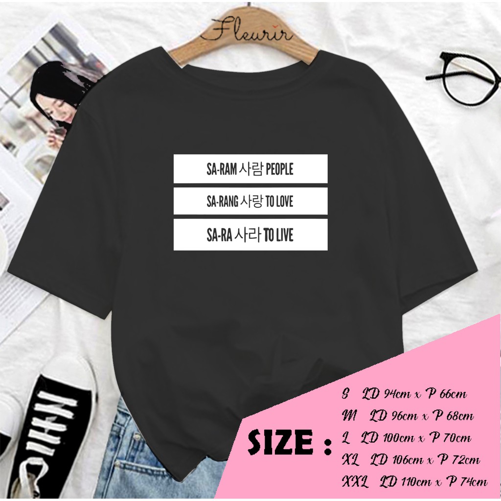FLEURIR - KAOS OVERSIZE SARAM SARANG KATUN KAOS WANITA DEWASA TUMBLR TEE UNISEX JUMBO