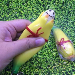 Happy Banana Pop Up Squeeze / squishy slime stretch ibloom stretchy