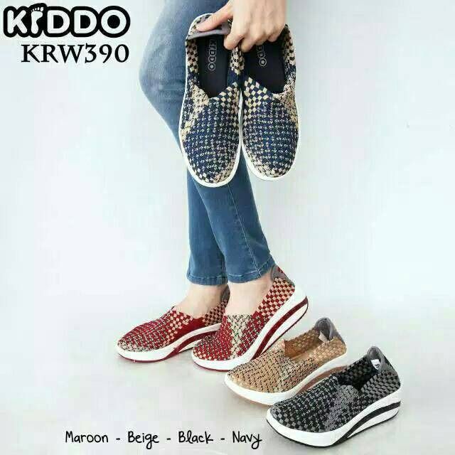 Sepatu Rajut KIDDO W390 WEDGES ORIGINAL