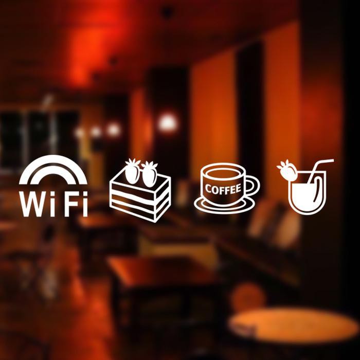 STICKER ICON CAFE STIKER KACA CAFE RUMAH WALL DINDING STICKER ICON CAFE STIKER KACA CAFE RUMAH WALL DINDING