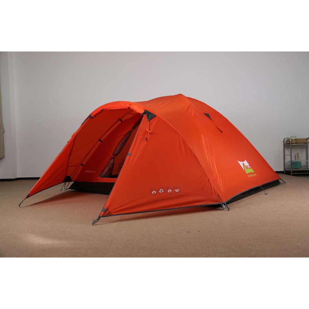 Rajanya Tenda MiS Borneo 4 Tenda Camping Double Layer Frame Fiber / Tenda Gunung Kapasitas 4-5 Orang