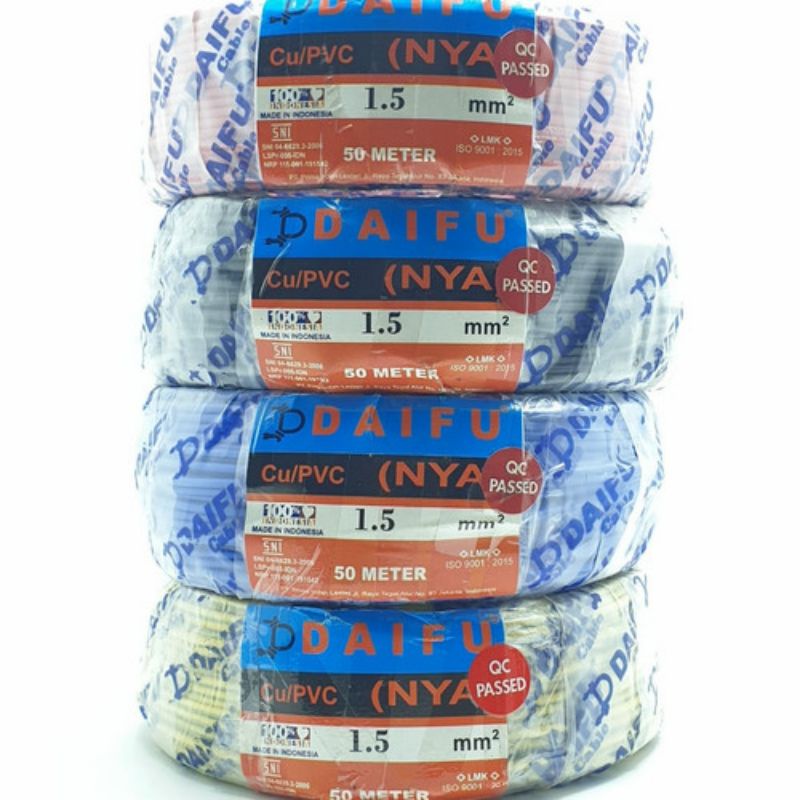 Kabel NYA Daifu 1x1,5 @50meter SNI LMK
