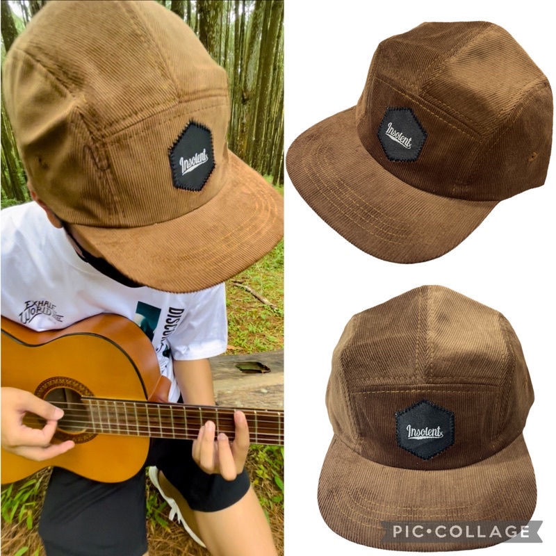 Topi Komando Corduroy - Topi panel denim - Topi denim dewasa - Topi Komando - Topi Kapten - Topi Pan